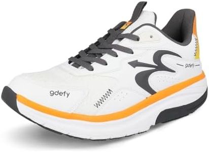 Gravity Defyer g-defy Energiya Cross Training Shoes for Men | Comfortable Orthopedic Shoes for Standing All Day | Patented VersoShock Technology | Wide Toe Box White,Gray