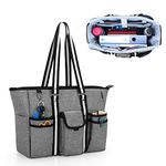 CURMIO Teacher Work Bag with Additional Bottom Support, Large Teacher Tote Bag with Compartments for School, Office, Grey (Bag Only, Patent Pending)