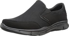 Skechers Men's Equaliser Persistent Low-Top Sneakers, Black Mesh/ Duraleather/ Trim, 8 UK