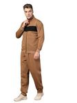 CHKOKKO Men Winter Track Suit Zipper Set GoldenBrown M