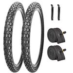 2 Pack Bike Tires,24"x2.125" Beach Cruiser Tires,Replacement Bicycle Tire, Black Side Wall Beach Tires with Tubes and Levers,…