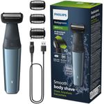 Philips Bodygroom Series 3000, Showerproof Groin and Body Trimmer, Close and Comfortable Shave, Complete Body Grooming, 60 Min. Runtime, Model BG3027/03