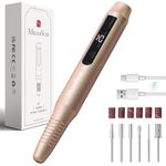 MelodySusie Cordless Nail File,PC180G Electric Nail Drill for Acrylic Gel Nails 25,000RPM Professional Portable Nail Efile Manicure Pedicure Polishing Tool with Nail Drill Bits,Sanding Bands (Gold)
