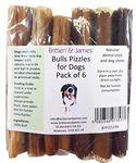 Britten & James 6 Thick Bulls Pizzles for Dogs (12cm length) - Bully Stick, Natural Dental Stick and Dog Chew. Hypoallergenic, Grain Free and Long Lasting Dog Treat