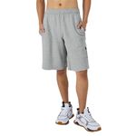 Champion Men's Shorts, Powerblend, Fleece, Soft Fleece Shorts for Men (Reg. or Big & Tall), Oxford Gray Vertical Script, Small