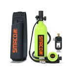 SMACO Scuba Tank Diving Gear for Diver Mini Scuba Tank Oxygen Cylinder with 15-20 Minutes Capability Diving Oxygen Underwater Breathing Device 1L Diving & Snorkeling Equipment S400 Pro F GREEN