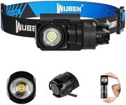 WUBEN H5 Head Torch with Magnetic, Mini Headlamp LED Rechargeable 400 Lumens, 360° Adjustable Right Angle Flashlight with IP68 Waterproof & 5 Modes for Camping, Hiking, Running, Daily Carry