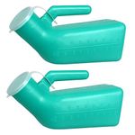 Atoke 2 Pack Male Urinal Urine Bottle for Men,Thick Portable Pee Bottle with Lid for Travel,Hospitals,Emergency,and Camping