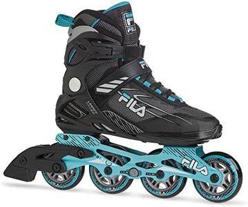 FILA Legacy Pro 80 Inline Skates | FILA 80mm (82A Indoor/Outdoor) Wheels | ABEC-5 Bearings | Comfortable Unisex Skates with Air Flow Ventilated Technology | Black/Purple, Women 7