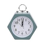 Small Alarm Clocks for Shelf, Desk Mini Clock Silent Non Ticking Analog Alarm Clock Battery Powered, Bedside Table Clock for Living Room Bedroom Kitchen Home Office(5.1 x 5.1 x 2.3inch -green)