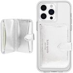 Kate Spade New York Morgan Magnetic Phone Wallet/Card Holder - Compatible with MagSafe Phones and Cases - Metallic Silver