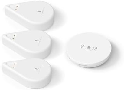 THIRDREALITY Smart Water Leak Sensor KM1, Matter Over WiFi, 1 KM1-controller with 100dB Alarm & 3 Water Detectors, 3-Year Battery Life, No Batteries, Work with Apple Home, Alexa, Home Assistant, Homey