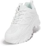 Niluber Chunky Sneakers for Women Platform White Mesh Dad Walking Shoes Comfortable Breathable Casual Fashion Running Shoes(White,9)