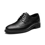 Bruno Marc Women's Classic Oxfords Lace Up Business Formal Wingtip Brogue Dress Shoes, Black, 11