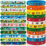 hexiaoxiao 48 PCS Party Favors Slap Bracelets for Kids Animal Rubber Bracelets Silicone Wristbands for Birthday Party Supplies Classroom Prizes Christmas Easter Halloween Holiday Gifts