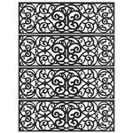 Vencier Rubber Stair Treads - Set of 4 Non-Slip Stair Decor Indoor & Outdoor Door Mats Wrought Iron Design Matting |Anti-Slip Stair Mat Set