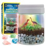 NATIONAL GEOGRAPHIC Dinosaur Terrarium Kit for Kids – Multicolour Light Up Terrarium Kit for Kids, Build a Dinosaur Habitat with Real Plants, Science Kit, Dinosaur Toys for Kids, Kids Science