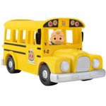 CoComelon Official Musical Yellow School Bus, Plays Clips from 'Wheels on The Bus,' Featuring Removable JJ Figure Character Toys for Babies, Toddlers, and Kids