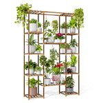 EIGEN Wooden Plant Stand For Balcony - Plant Stands For Indoor Living Room, Flower Pot Stand For Indoor Plants, Gamla Stand For Pots For Plants, Planter Stand For Balcony Decor (12 tier)