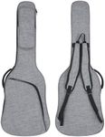 MUZTOP 39 Inch Electric Guitar Bag Soft Guitar Case, 11 MM Thick Padded Electric Guitar Gig Bag Waterproof Guitar Backpack with Pockets, Grey