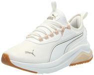 PUMA Women's Amplifier Sneaker, Wide-Frosted Ivory-puma Team Gold-Cashew, 8 Wide