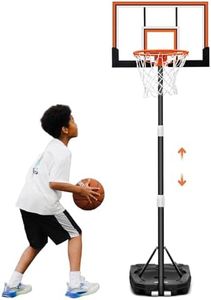 Seray Kids Basketball Hoop Outdoor 3.2-7.2ft Adjustable, Portable Basketball Hoop & Goals for Kids/Teens/Youth in Pool/Backyard/Driveway/Indoor, 29 Inch Shatterproof Backboard and Enlarged Base