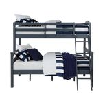 DHP Brady Twin Over Full Wood Bunk Bed Frame, Grey