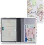 kwmobile Registration and Insurance Holder - Car Document Holder for Vehicle Documents and Cards - PU Leather with Design - Black/Multicolor