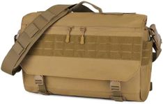 HUNTVP Tactical Messenger Bag Tactical Briefcase for Men Military Laptop Bags 15.6 Inch Shoulder Bag Cross Body Bags for Working Cycling Hunting Camping, Brown