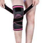 Vitoki Knee Supports for Arthritis Joint Pain 1 Pack, Knee Brace for Men & Women Knee Sleeve for Meniscus Tear ACL Running Workout Basketball Gym Pink X-Large