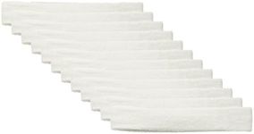 Sweatbands Cotton Sports Headbands - Soft and Stretchy 2" Terry Cloth Moisture Wicking Solid Color Athletic Headband (Available in Lots of Pack Quantities) by Kenz Laurenz (White 12 Pack)