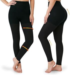 2 Pairs 15-20mmHg Compression Leggings for Women & Men, Medical Graduated Compression Tights Women, Footless Compression Stockings Support Compression Pantyhose for Varicose Veins, Edema, Dvt(Black, Small)