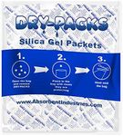 Dry-Packs Industries Silica Gel in Tyvek Rechargeable Dehumidifier Absorbs Moisture 56 Gram 10PK, 10-Pack, 10 Count