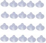 bnafes 18mm/0.7" Furniture Desk Glass Transparent Anti-Collision Suction Cups Sucker Hanger Pads for Plastic Without Hooks, Pack of 20, Clear