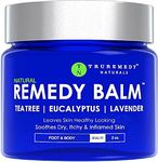 Truremedy Naturals - Remedy Balm with Tea Tree Oil - Soothing Itch Relief Ointment for Rash & Itchy Skin - Moisturizing Cream for Dry Skin - 100% Natural Foot & Body Balm - Lavender & Eucalyptus, 2oz