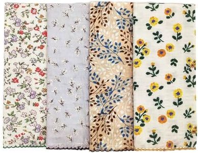 APIGANIZ 4 Pcs 21"x21" Cotton Bandana for Women, Super Soft Puckered (Bubble) Fabric, Neck Scarf for Women, All-Occasion Gift - Q02