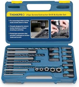Thinkpro Broken Bolt Extractor, 25 PCS Drill Bit Extractor Set,Easy Out Drill Bit Guides,Drill Extractor Kit for Removing Stripped,Damaged,Rusted, Rounded-Off Bolts, Automotive Nuts & Screws