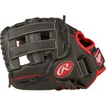 Rawlings MPl110DSH Glove 11" Left Baseball Mitt , Black/Red