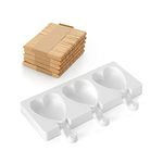 Silikomart Mini Ice-Cream Silicone Bar Mould Set, Heart, White