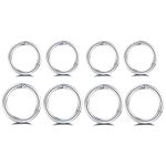 8Pcs Surgical Stainless Steel 16G Sleeper Cartilage Tiny Small Hoop Earrings Mini Septum Hinged Clicker Nose Ring Helix Tragus Piercings 8mm 10mm Set