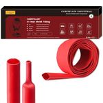 CUBEFELLER® 3:1 Waterproof Heat Shrink Tubing, 2 Inch, 4Ft, Red, Marine Grade Heat Shrink Tube Roll,Waterproof Adhesive Lined,Insulation Sealing Oil-Proof Wear-Resistant