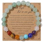 Crystal Bracelet for Women Anti Anxiety Bracelets for Girls Healing Amethyst Turquoise Elephant Charm Bracelet Natural Stone Beaded Stretch Bracelet Gifts for Girls