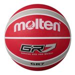 Molten GR Basketball, Indoor/Outdoor, Premium Rubber, Size 7, Impact Colour Red/White/Silver, Suitable For Boys age 14 & Adult (BGR7-WRS)