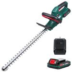 POSENPRO 20V Cordless Hedge Trimmer, Lightweight Handheld Garden Cutter, Cordless Hedge Cutter with 2.0Ah Battery & Charger, 520 mm Blade Length, 15 mm Tooth Opening