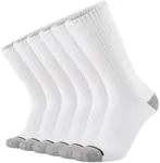 ONKE Men's Cotton Work Boot Heavy Cushion Crew Socks, L /10-13, White (10 Pack)