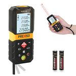 PREXISO Laser Measure, 215 Ft Laser Measurement Tool with Entension for Diagonal Measure - Pythagorean, Area, Volume - Ft/Ft+in/in/M, 100 Data Storage Laser Distance Measure with Backlit LCD, Mute