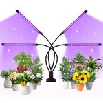 Grow Lights for Indoor Plants Full Spectrum, 80 LEDs Plant Light for Indoor Plants with 3/9/12H Timer, 4 Heads Clip On Plant Grow Light with 3 Modes, 20%-100% Brightness