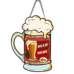 PNF Beer Mug Quote Printed Home Wall Door Sign Hanging (Wooden, 11x9 Inch,Brown)-15, Medium