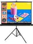 Inlight Cineview 7 x 5 Feet Tripod Projector Screen Full HD 1080P UHD-3D-4K Technology 100 Inch Diagonal 4:3 Ratio Comes with Stand(White)