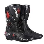 MRDEAR Motocross Boots MX Off Road Enduro Quad Racing Touring Motorbike Sports Boots Men & Women Waterproof Leather Reinforced Ankle Adult Motorcycle Boots with Hard Shell Protectors (8 UK,black)